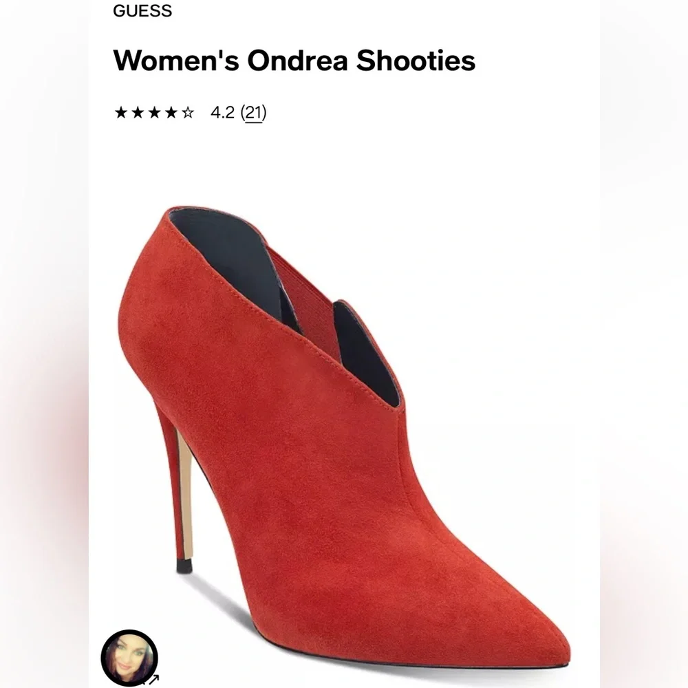 GUESS Sexy Red Bootie ♥️💋🔥 BRAND NEW! NEVER WORN! Smoke-free pet free always! - Picture 4 of 4